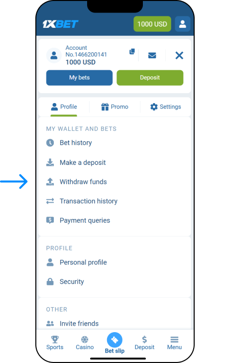 How to withdraw from 1xBet - 1xbet Online Somalia
