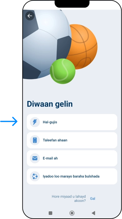 Diiwaangelinta 1xBet iyada oo loo marayo Barnaamijka - 1xbet Online Somalia